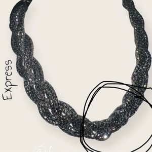 Express Brand | Dark Metal |Thick Braided Chain Necklace